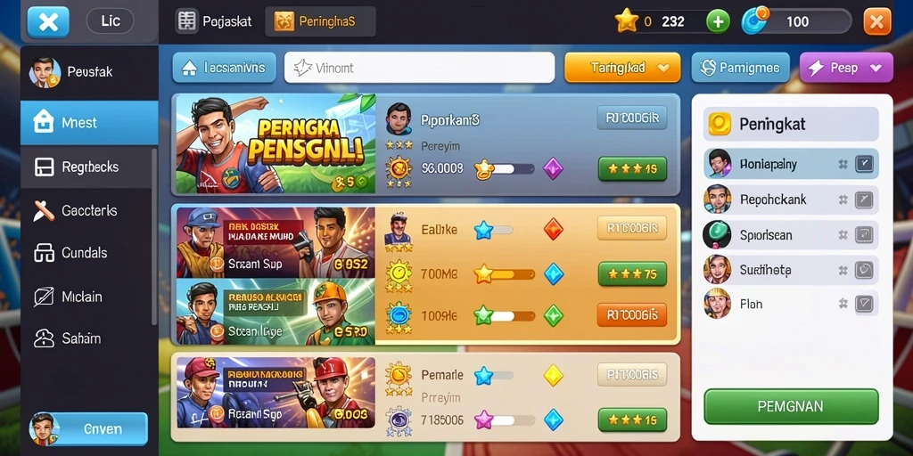 zofaza - Screenshot menunjukkan pilihan kustomisasi karakter.